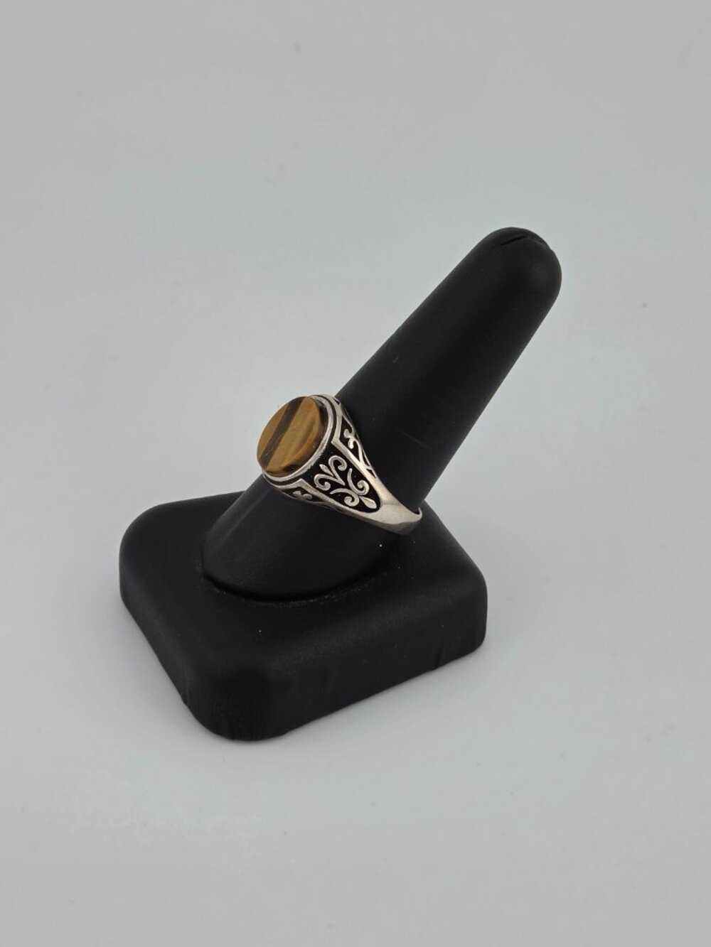 Sterling Silver 925 Tiger Eye Gemstone Statement Ring - Picture 3 of 8